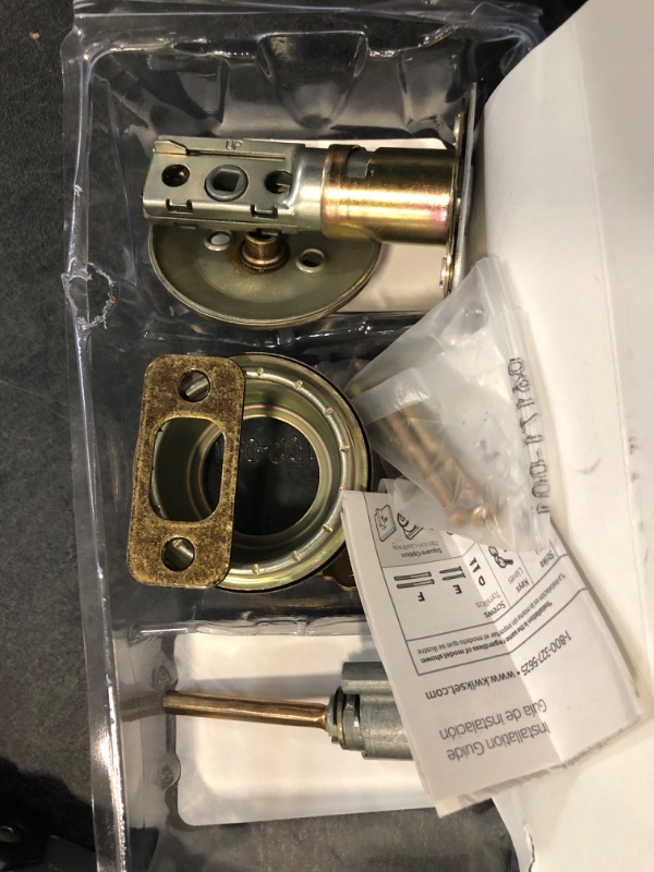 Photo 2 of Kwikset SmartKey Security Antique Brass Metal Single Cylinder Deadbolt
