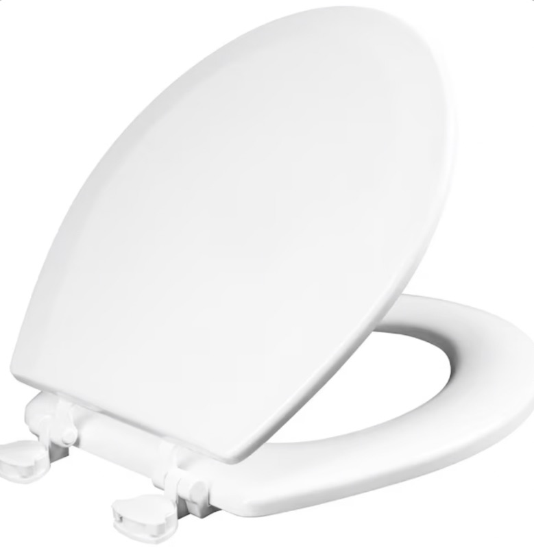 Photo 1 of Mansfield Wood White Round Toilet Seat