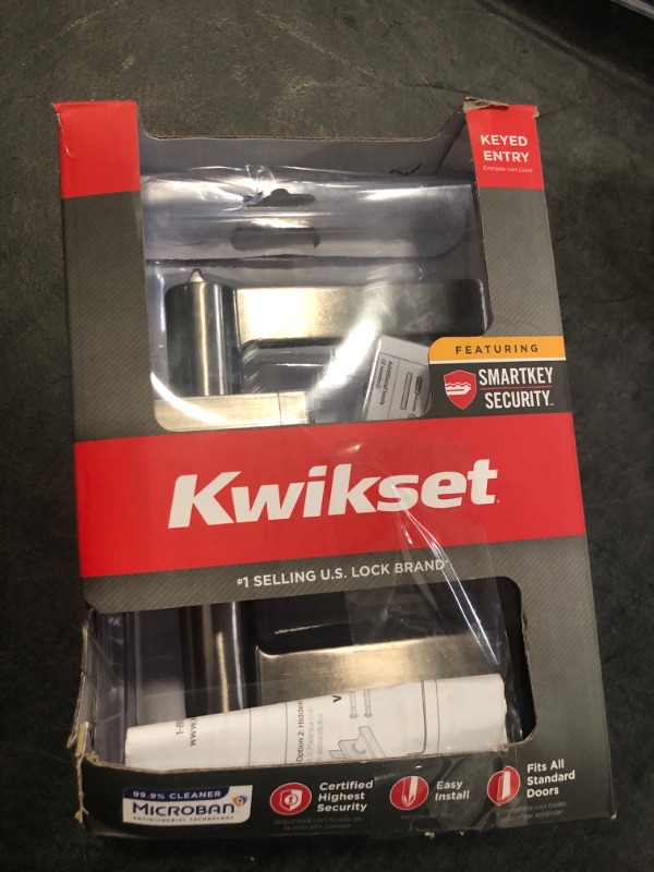 Photo 2 of Kwikset Halifax Satin Nickel Exterior Keyed Entry Door Handle with Smartkey
