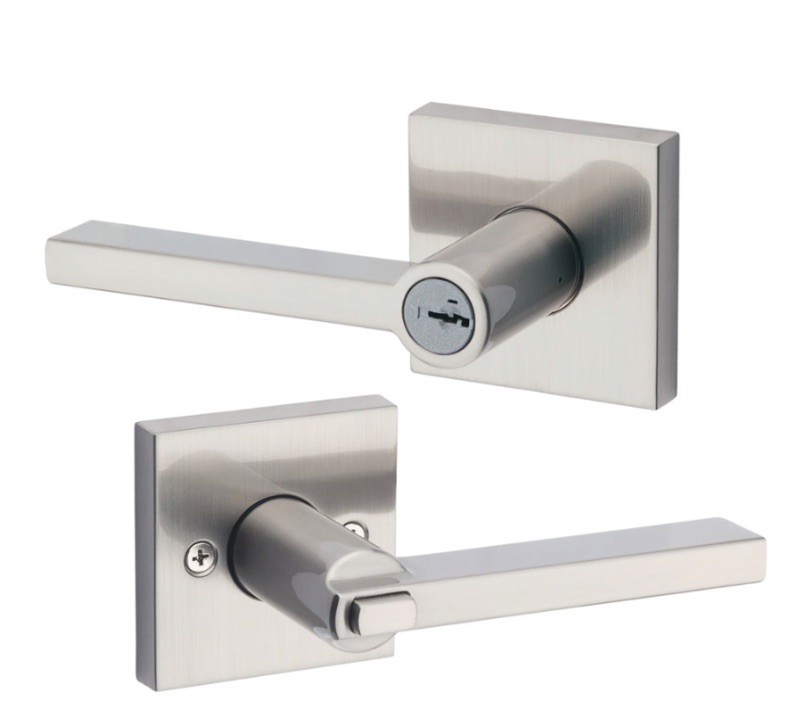 Photo 1 of Kwikset Halifax Satin Nickel Exterior Keyed Entry Door Handle with Smartkey
