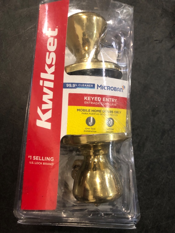 Photo 1 of Kwikset 94002-825 Mobile Home Entry Lockset, No Size, Polished Brass