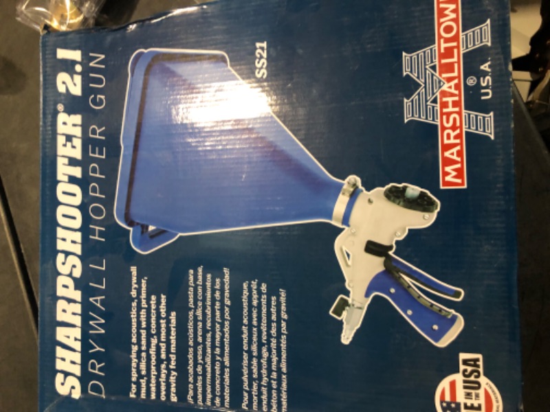 Photo 2 of MARSHALLTOWN Sharpshooter 2.1 Hopper Gun, 2-Gallon Hopper, Soft Grip Trigger, Easily Adjustable, 45° Angle Adapter, Made in The USA, 28295