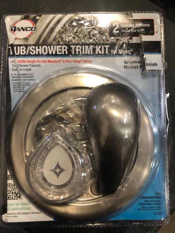 Photo 2 of Danco 10002 UNIVERSAL MOEN TRIM KIT, Clear, Brushed Nickel, Single-Handle Shower Valve and Trim Kit for Moentrol Series Yes Clear, Brushed Nickel