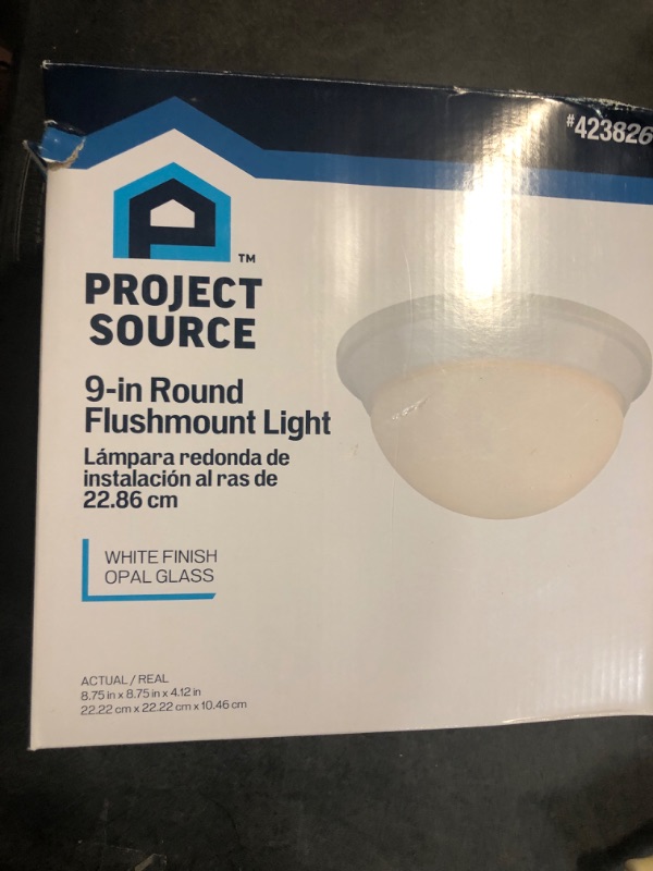Photo 3 of Project Source 8.75-in W White Flush Mount Light BF1011
