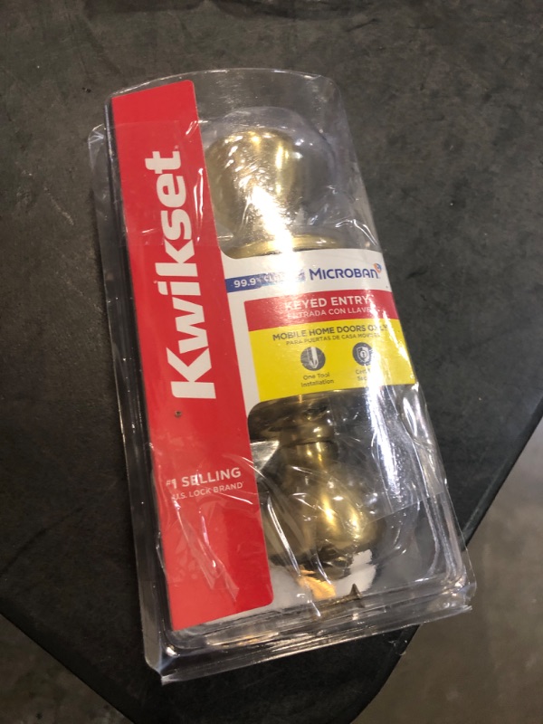 Photo 1 of Kwikset 94002-825 Mobile Home Entry Lockset, No Size, Polished Brass