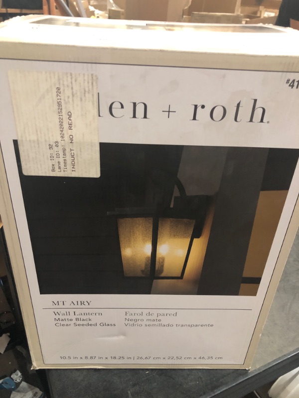 Photo 2 of allen + roth Mt Airy 3-Light 18.25-in Matte Black Outdoor Wall Light