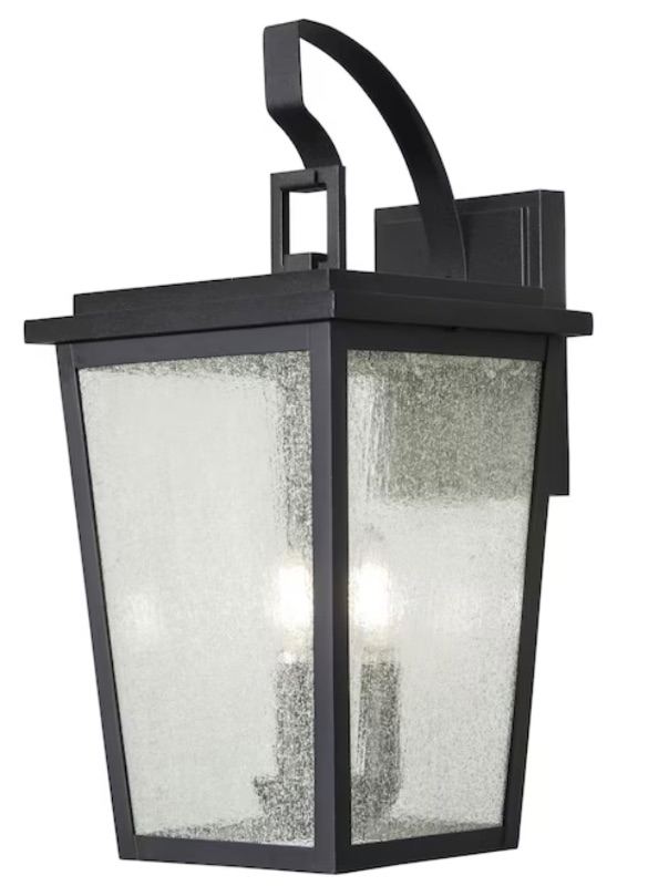 Photo 1 of allen + roth Mt Airy 3-Light 18.25-in Matte Black Outdoor Wall Light