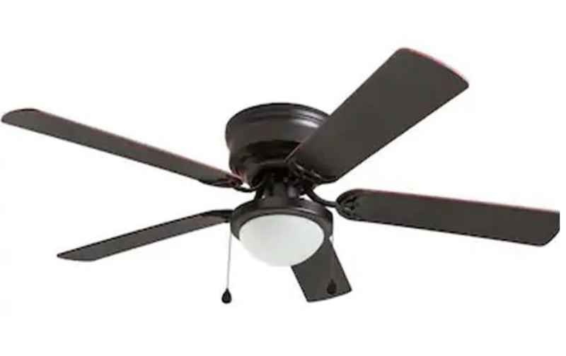 Photo 1 of Harbor Breeze Armitage 52-in Matte Black Indoor Flush Mount Ceiling Fan with Light (5-Blade)