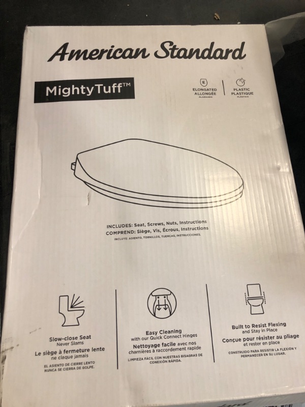 Photo 2 of American Standard MightyTuff Plastic White Elongated Soft Close Toilet Seat