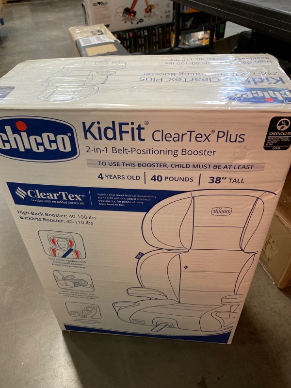 Photo 3 of Chicco KidFit ClearTex Plus 2-in-1 Belt-Positioning Booster Car Seat, Backless and High Back Booster Seat, for Children Aged 4 Years and up and 40-100 lbs. | Obsidian/Black KidFit Plus with ClearTex® No Chemicals Obsidian