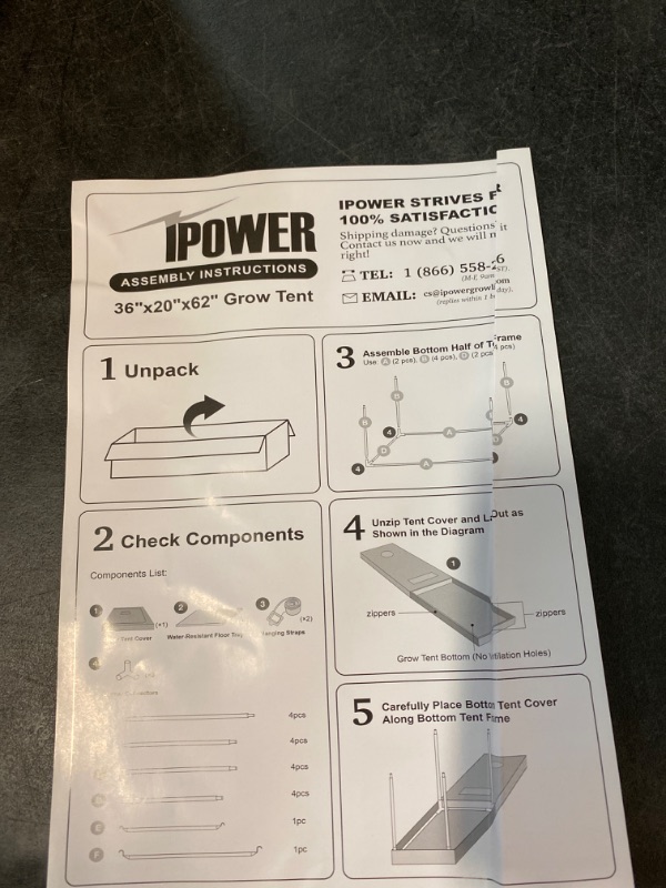 Photo 2 of iPower 20"x36"x62" Hydroponic Water-Resistant Grow Tent with Observation Window, Removable Floor Tray and Tool Bag, for Indoor Plant Seedling, Propagation, Blossom, Black
