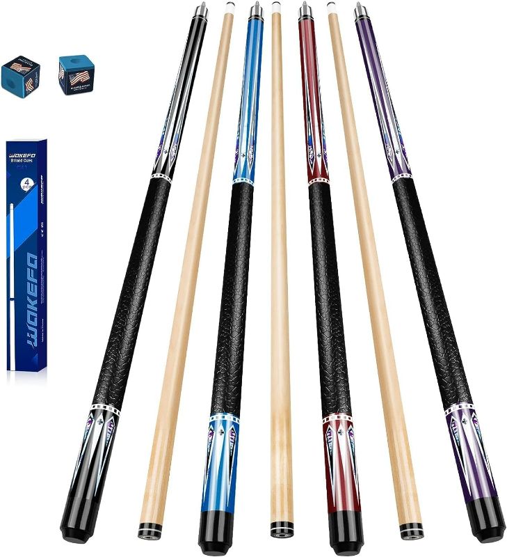 Photo 1 of Wakefa Pool Billiard Cues Sticks Set: Pool Stick for Adult, 58 Inch Maple Wood Pool Sticks Set of 2