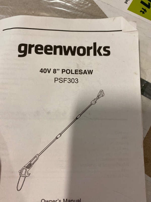 Photo 2 of Greenworks 40V 8" Pole Saw