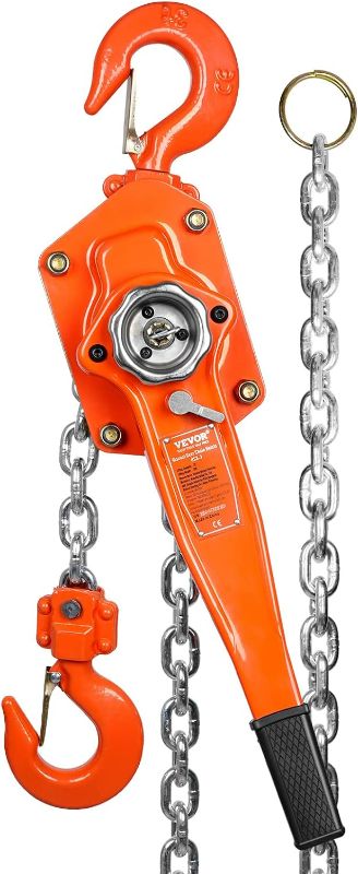 Photo 1 of VEVOR Manual Lever Chain Hoist, 3 Ton 20FT, Orange
