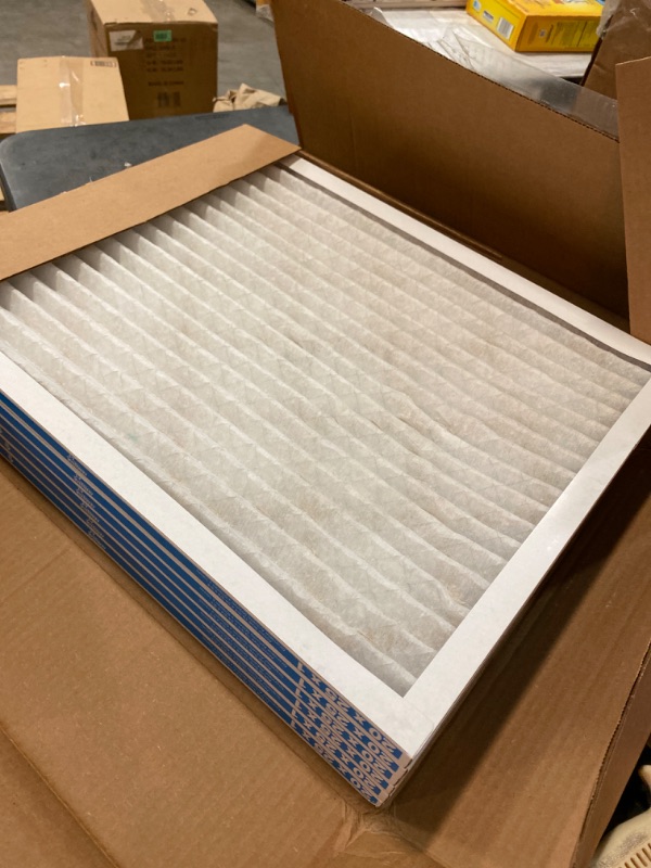 Photo 2 of Aerostar 20x25x1 MERV 8 Pleated Air Filter, AC Furnace Air Filter, 6 Pack (Actual Size: 19 3/4"x 24 3/4" x 3/4")
