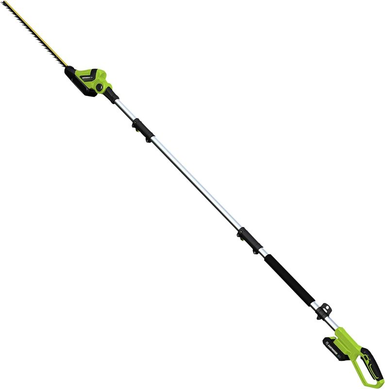 Photo 1 of Earthwise LPHT12022 Volt 20-Inch Cordless Pole Hedge Trimmer, 20 inch, 2.0AH Battery & Fast Charger included
