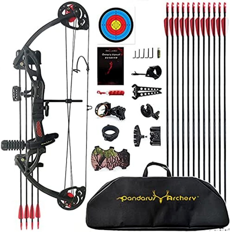 Photo 1 of PANDARUS Compound Bow Archery for Youth and Beginner, Right Handed,19”-28” Draw Length,15-29 Lbs Draw Weight, 260 fps
