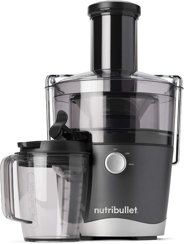 Photo 1 of NutriBullet Juicer Centrifugal Juicer Machine for Fruit, Vegetables, and Food Prep, 27 Ounces/1.5 Liters, 800 Watts, Gray NBJ50100
