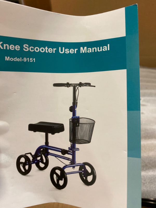 Photo 3 of Knee Scooter?Steerable Knee Walker Economical Knee Scooters for Foot Injuries Best Crutches Alternative (Blue 1)