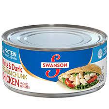 Photo 1 of Swanson White and Dark Premium Chunk Canned Chicken Breast in Water, Fully Cooked Chicken, 9.75 OZ Can (Case of 12) White & Dark Meat Original 9.75 Ounce Can (Case of 12)