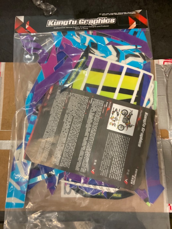 Photo 2 of Kungfu Graphics Decal Kit for Surron SUR-RON Light Bee X LBX with KKE Fork, Blue Purple, SRX17N088-KO