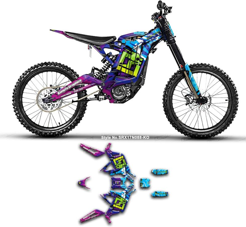 Photo 1 of Kungfu Graphics Decal Kit for Surron SUR-RON Light Bee X LBX with KKE Fork, Blue Purple, SRX17N088-KO