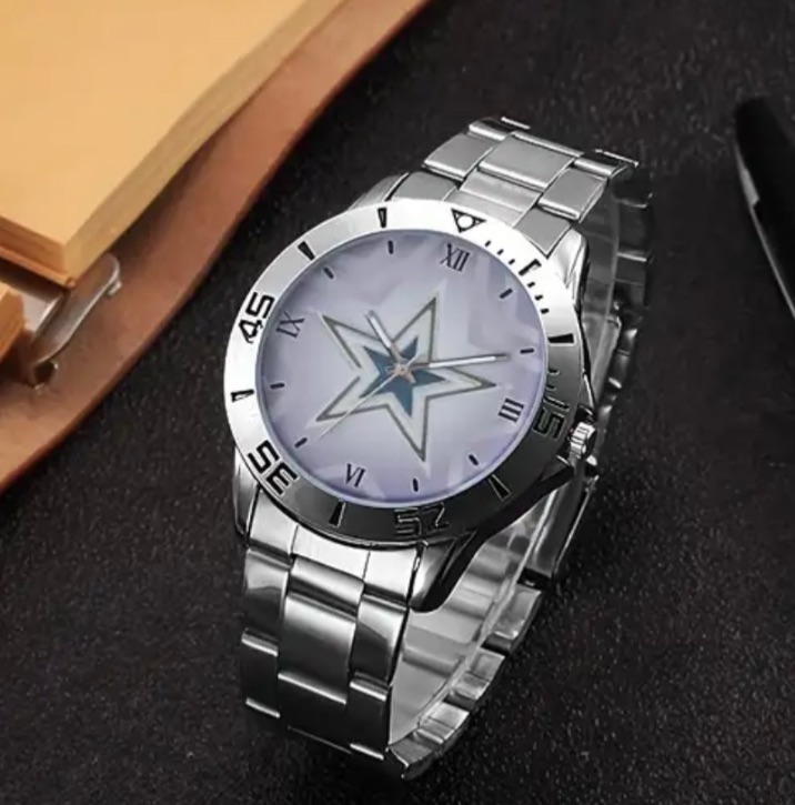 Photo 1 of  Football Team Fashion Quartz Watch, Glow In Dark Design, Stainless Steel Wrist Watch For Men Women, Valentines Gift For Him