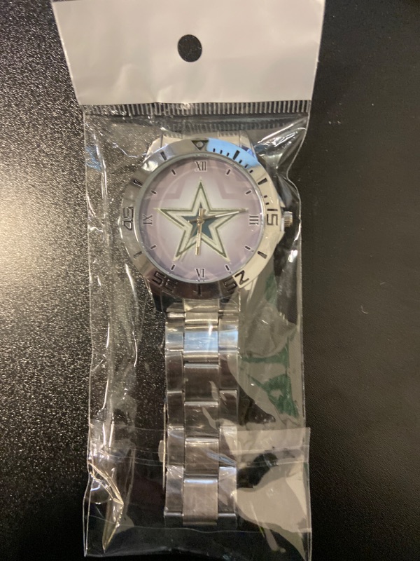 Photo 2 of  Football Team Fashion Quartz Watch, Glow In Dark Design, Stainless Steel Wrist Watch For Men Women, Valentines Gift For Him