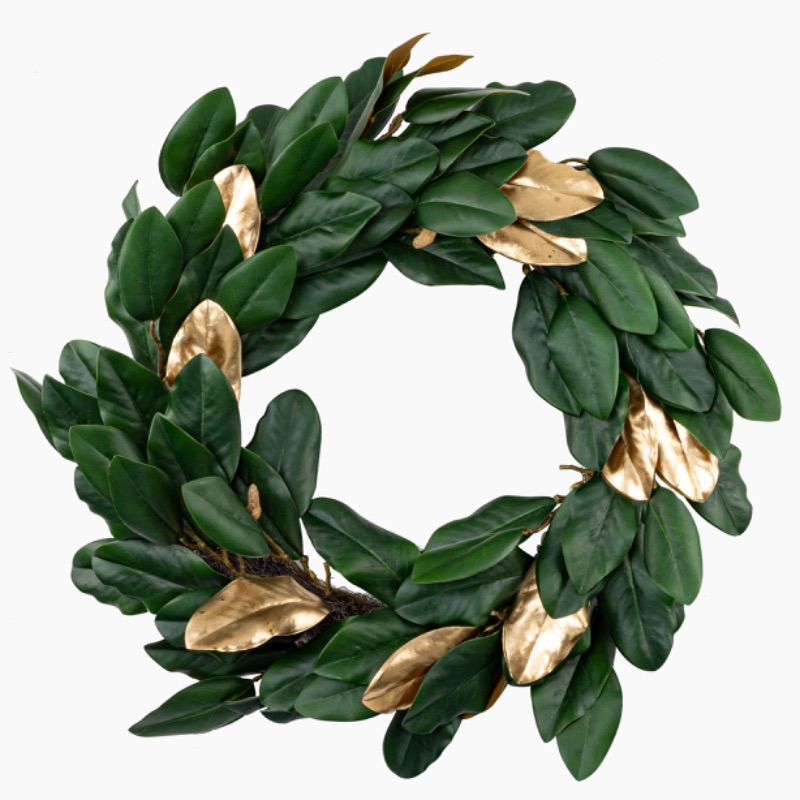 Photo 1 of 30” Green & Gold Magnolia Wreath
