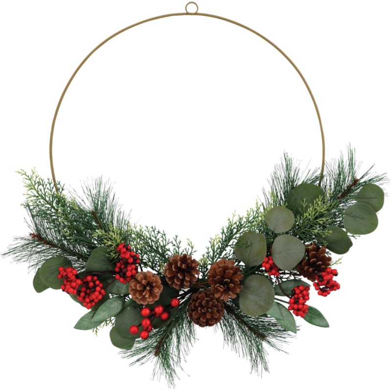 Photo 1 of Destination Holiday Red Berry & Pinecone Christmas Wreath