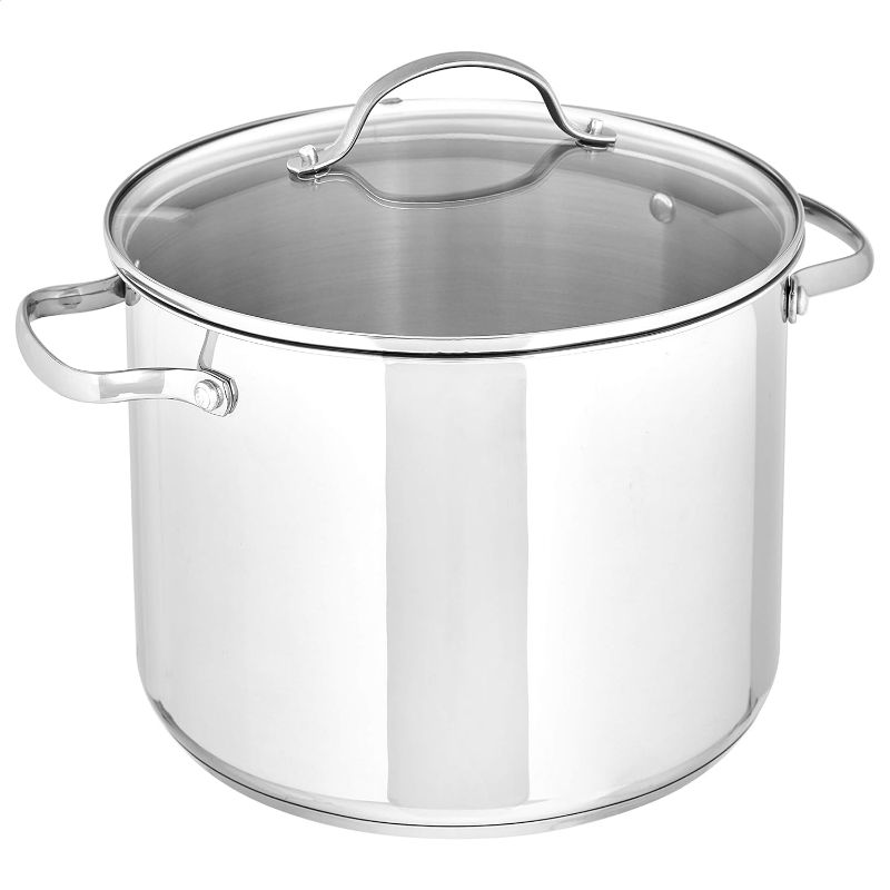 Photo 1 of Amazon Basics Stainless Steel Stock Pot with Lid, 8-Quart, Silver