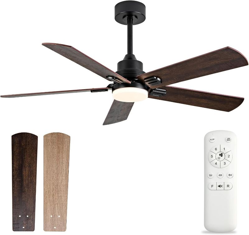 Photo 1 of BOOMJOY 52 Inch Dual Color Ceiling Fan with Light and Remote Control,Modern 5 Blades Quiet Reversible DC Motor Ceiling Fans for Outdoor Indoor Living Room Bedroom