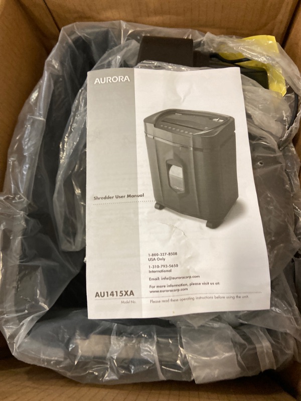 Photo 2 of Aurora AU1210MA Professional Grade High Security 12-Sheet Micro-Cut Paper/CD and Credit Card/ 60 Minutes Continuous Run Time Shredder