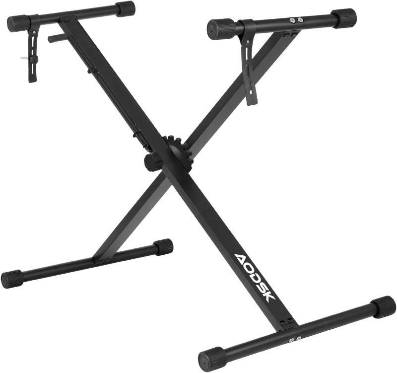 Photo 1 of AODSK Single-X Keyboard Stand Adjustable Width & Height,Piano Stand with Locking Straps & Quick Release Mechanism (Keyboard Stand)