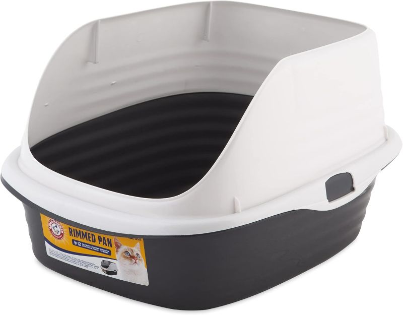 Photo 1 of Arm & Hammer Rimmed Cat Litter Box with High Sides and Microban, Made in USA
