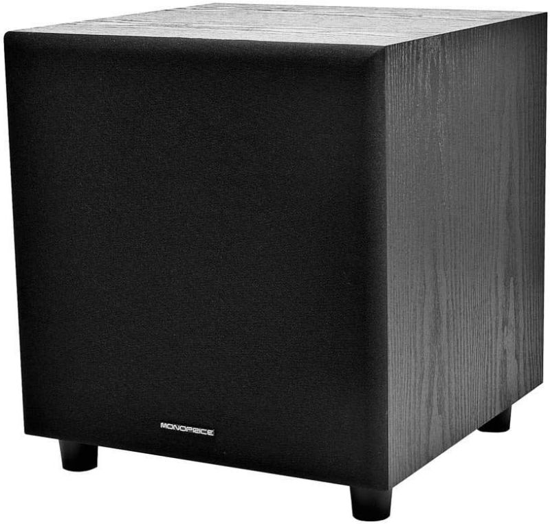 Photo 1 of Monoprice 60-Watt Powered Subwoofer - 8 Inch With Auto-On Function, For Studio And Home Theater Black
