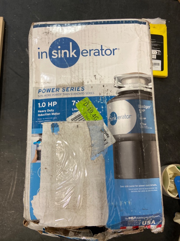 Photo 1 of InSinkErator 79024-ISE Garbage Disposal, Badger Continuous Feed, 1 HP, Black & PF WaterWorks PF0989 Garbage Disposal Installation Kit, White