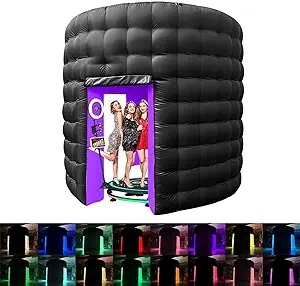 Photo 1 of Large Black Inflatable Cube Disco Tent Big Mobile Portable Inflatable Night Club Tent House Pavilion for Backyard/Outdoor Club Wedding, Party, Events(18ftx16x14ft)