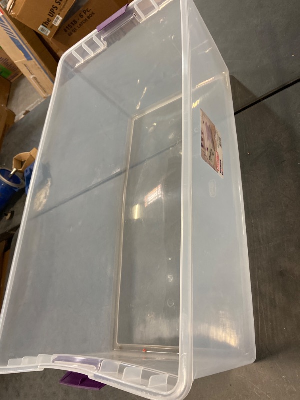 Photo 2 of Sterilite 110qt Clear View Storage Bin with Latch Purple (No Lid)