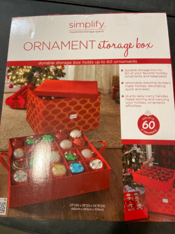 Photo 3 of Simplify 60 Ornament Storage Box - Red