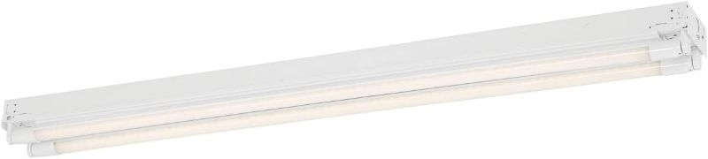 Photo 1 of Designers Fountain 4 ft T8 2-Light Garage Workshop Ceiling LED Strip Light Fixture, 28W, 120-277V, 4000K Bright White Tubes, 3600 Lumens, 83 CRI, Non Dimming, White Finish, ST702T1840