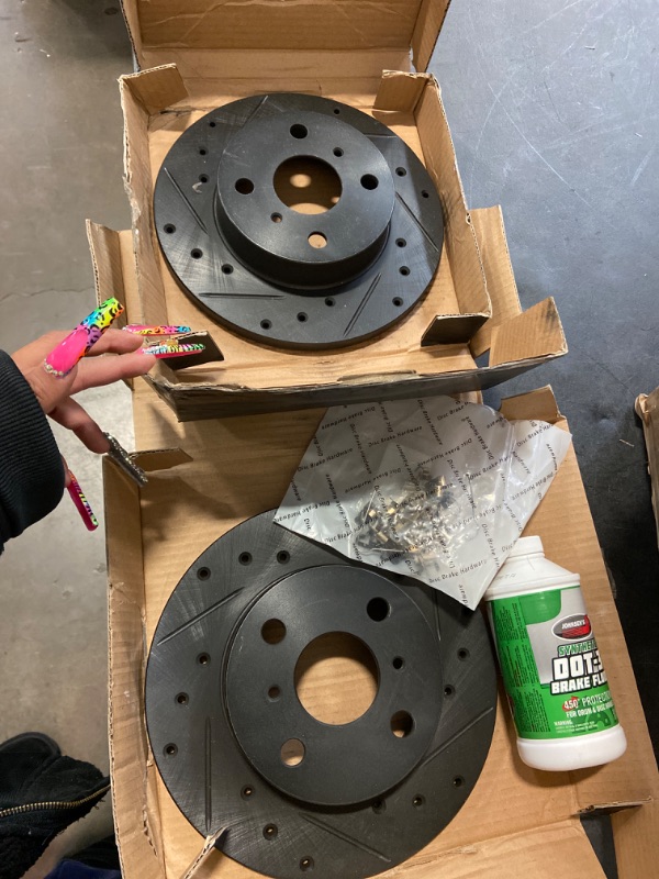 Photo 2 of Front - Dynamic Friction Company GEOSPEC Brake Rotors with 3000 Ceramic Brake Pads and Hardware Kit 4312-59038