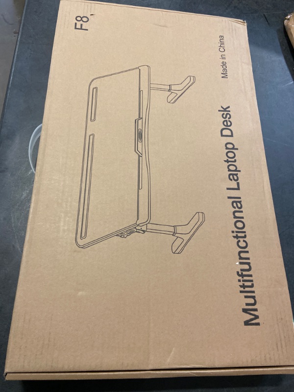 Photo 1 of Foldable Laptop Bed Tray Desk, Adjustable Laptop Bed Table with Heights and Angles, Upgraded-Sturdy Laptop Stand for Bed/Sofa/Couch/Floor, Lap Tablet Desk NO Drawers Gray Large (13.4"x23.6")