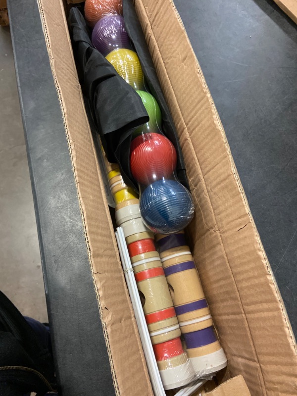 Photo 2 of Juegoal Six Player Croquet Set with Carrying Bag, 26 inch
