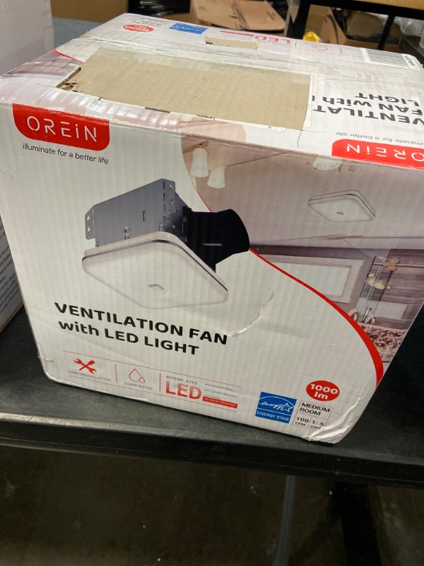 Photo 3 of OREiN Bathroom Exhaust Fan with Light, 12W Bathroom Fan With Dimmable Light, 100 CFM, 1.5 Sones Ventilation Fan Combo for Home, Quiet Energy Star Certified and HVI/ FCC/ ETL Listed, White 5000K