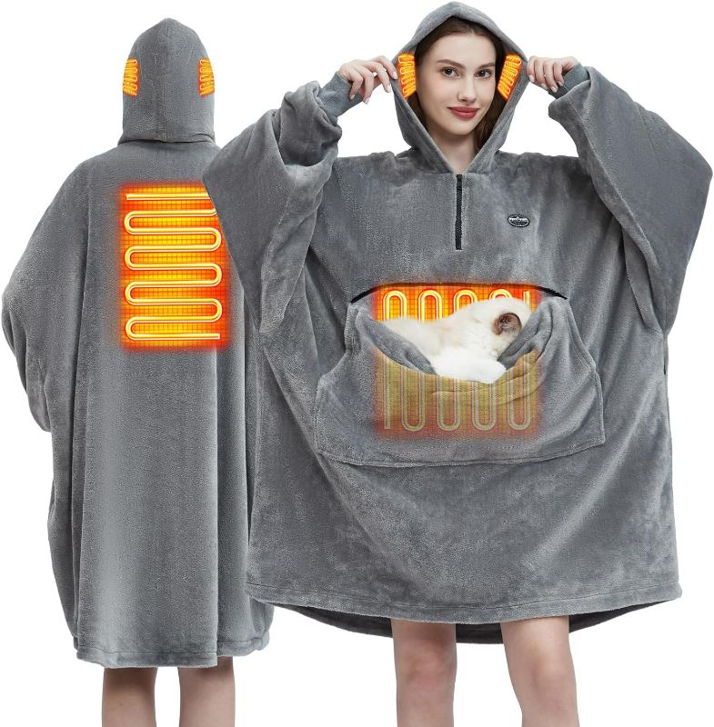 Photo 1 of 
JYK Heating Wearable Blanket Hoodie,Super Cozy Soft with 10000mAH Battery,Battery Operated Heated Blanket with 3 Heating Levels,Machine Washable
