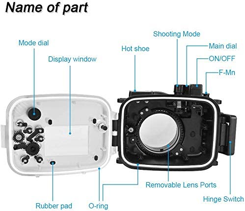 Photo 4 of for Canon EOS M6 Can Be Used with 22mm Lens 130ft/40m Sea frogs Underwater Camera Housing Waterproof Case (Housing + Red Filter)