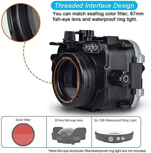 Photo 3 of for Canon EOS M6 Can Be Used with 22mm Lens 130ft/40m Sea frogs Underwater Camera Housing Waterproof Case (Housing + Red Filter)