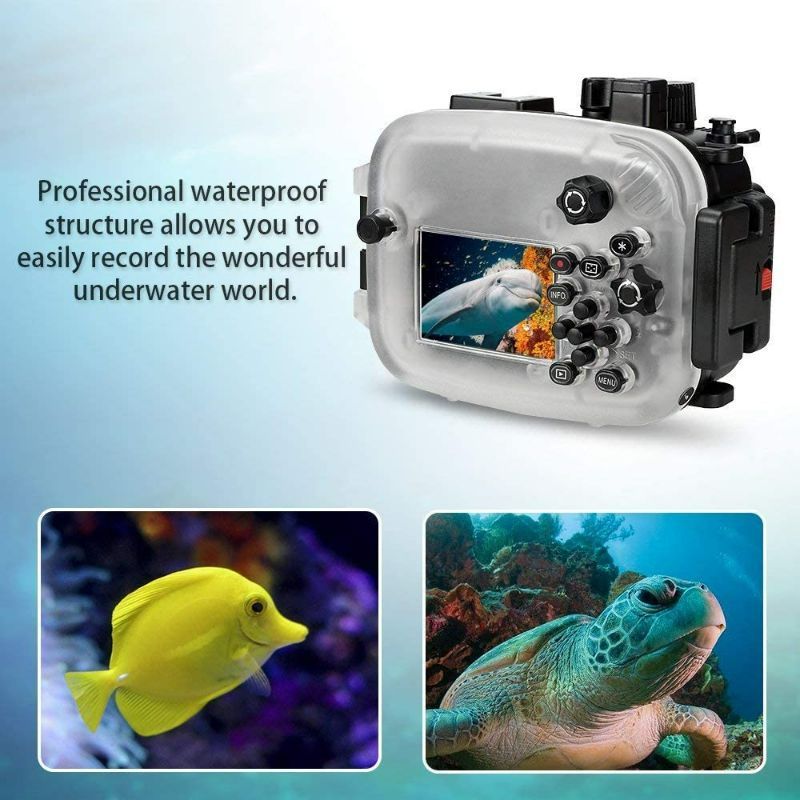 Photo 2 of for Canon EOS M6 Can Be Used with 22mm Lens 130ft/40m Sea frogs Underwater Camera Housing Waterproof Case (Housing + Red Filter)