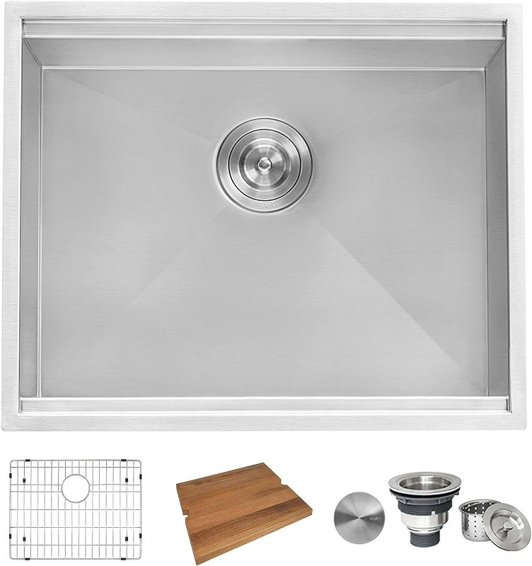 Photo 1 of Ruvati 21-inch Workstation Bar Prep Undermount 16 Gauge Ledge Kitchen Sink Stainless Steel Single Bowl - RVH8307